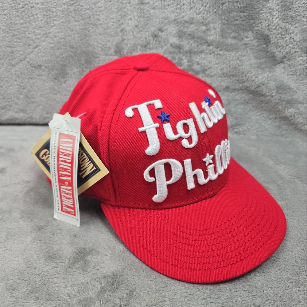 American Needle Philadelphia Phillies Fitted Hat Mens 7 1/2 Red Wool Blend NWT
